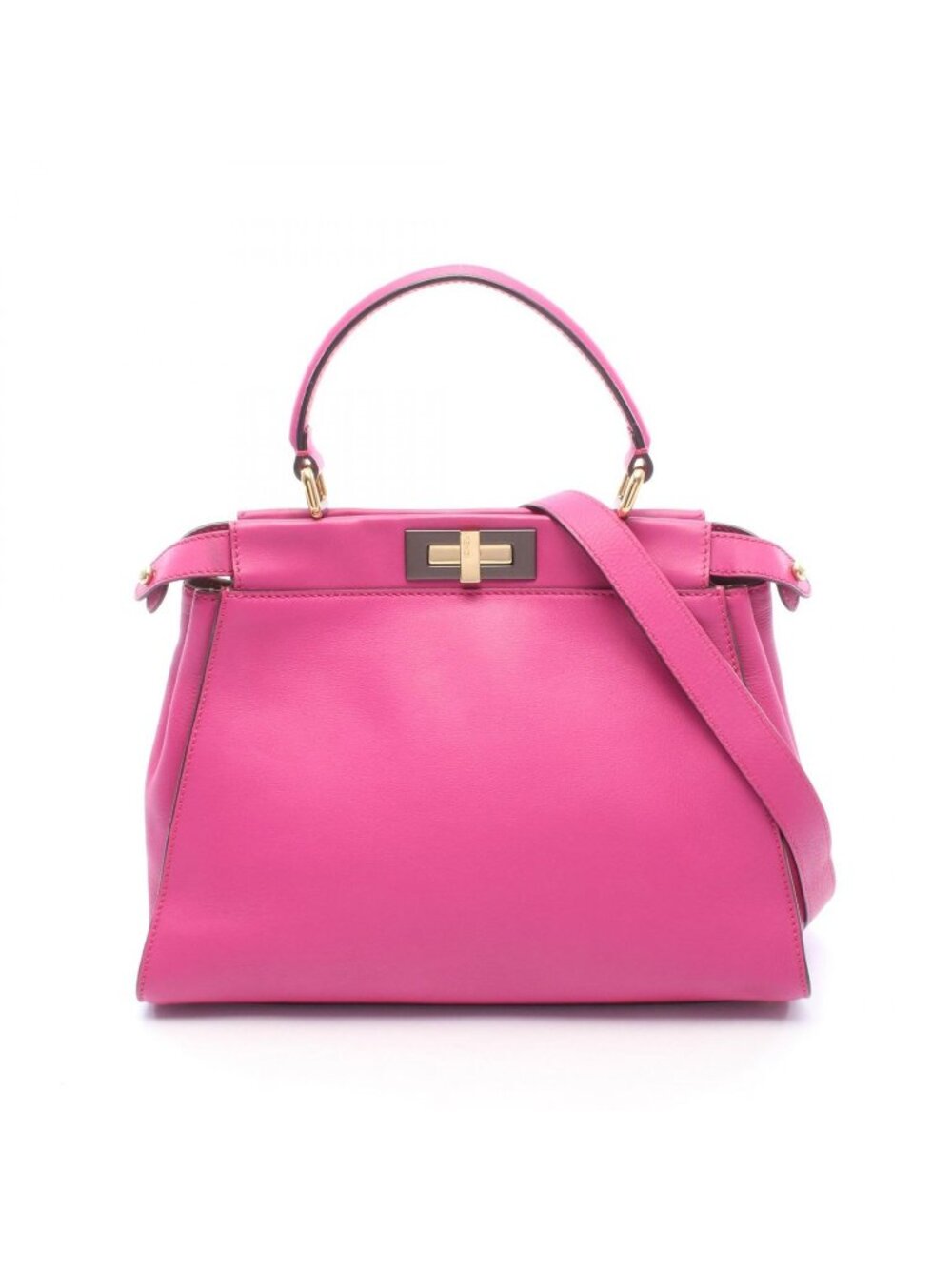 Fendi Handbag Peekaboo Regular Pink Leather Medium